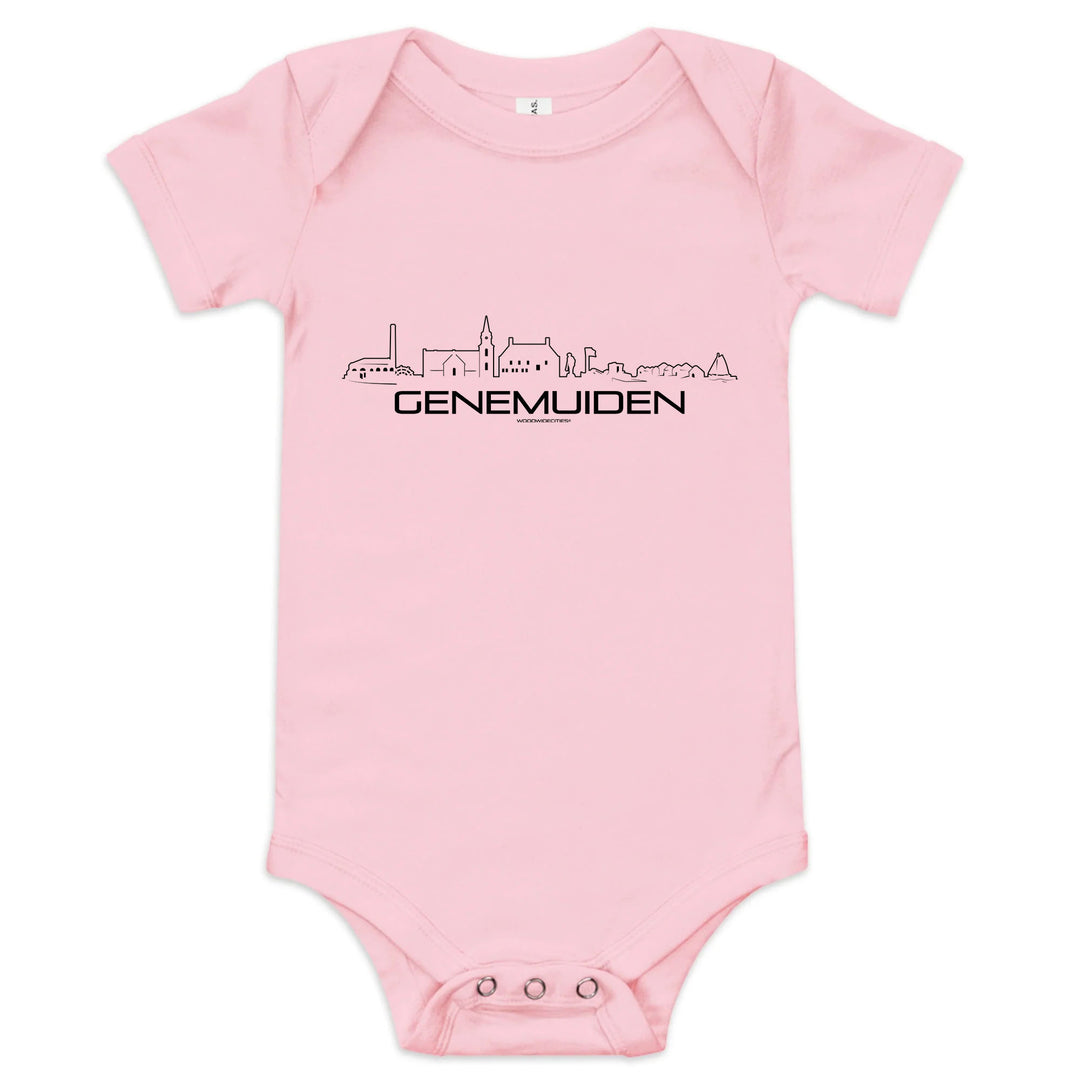 Baby Rompertje Genemuiden uniek cadeau voor baby geboren in Genemuiden geschenk van WoodWideCities