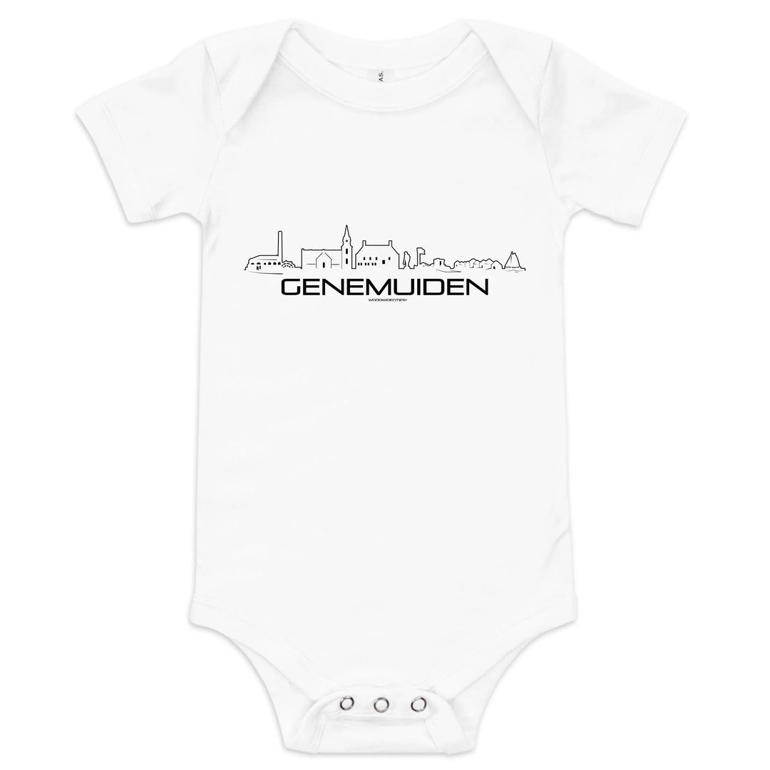 Baby Rompertje Genemuiden uniek cadeau voor baby geboren in Genemuiden geschenk van WoodWideCities