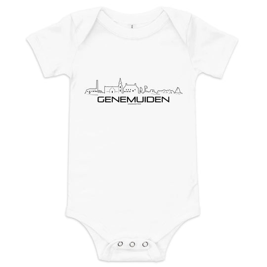 Baby Rompertje Genemuiden uniek cadeau voor baby geboren in Genemuiden geschenk van WoodWideCities