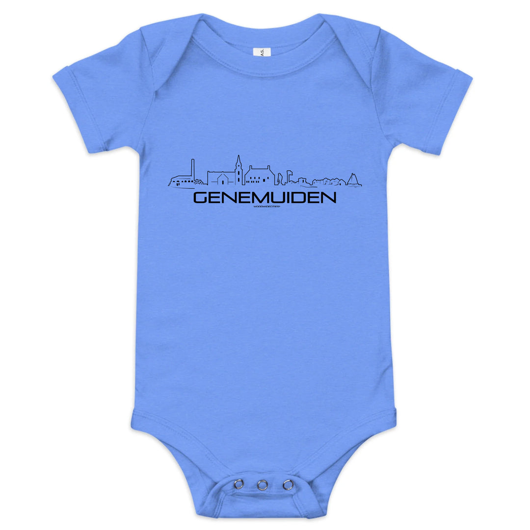 Baby Rompertje Genemuiden uniek cadeau voor baby geboren in Genemuiden geschenk van WoodWideCities