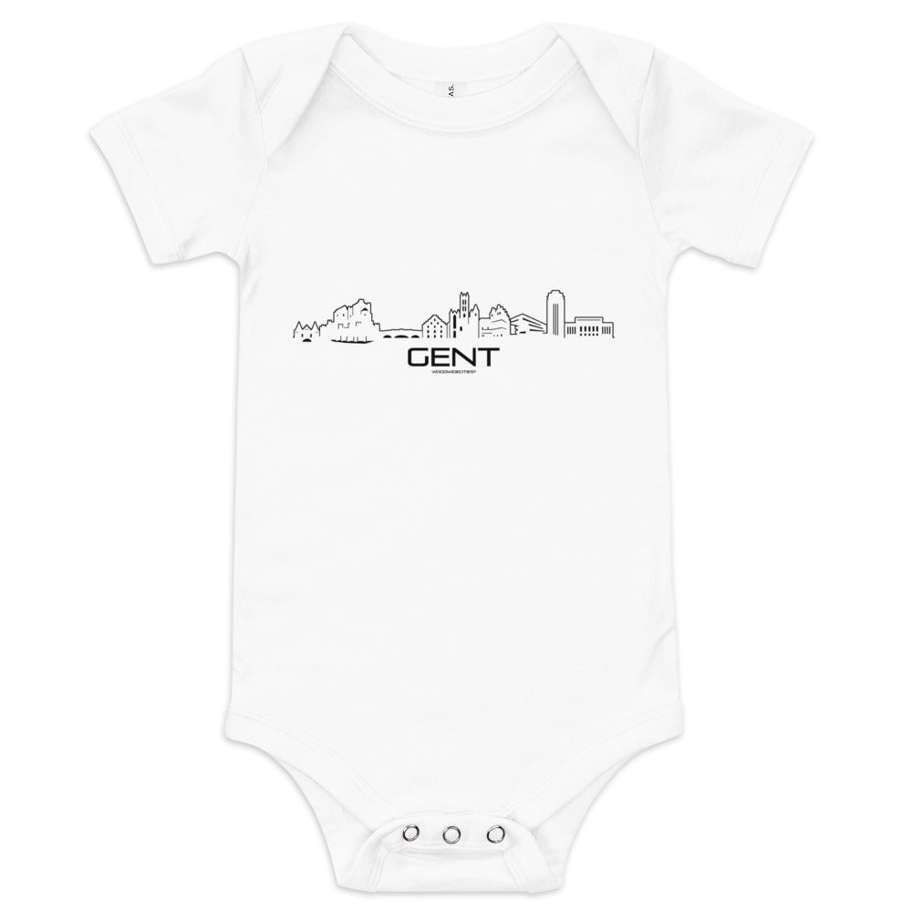 Baby Rompertje Gent houten cadeau decoratie relatiegeschenk van WoodWideCities