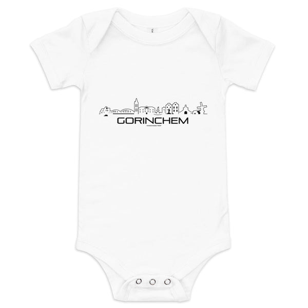 Baby Rompertje Gorinchem White 3-6m houten cadeau decoratie relatiegeschenk van WoodWideCities