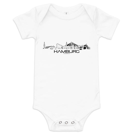 Baby Rompertje Hamburg White 3-6m houten cadeau decoratie relatiegeschenk van WoodWideCities