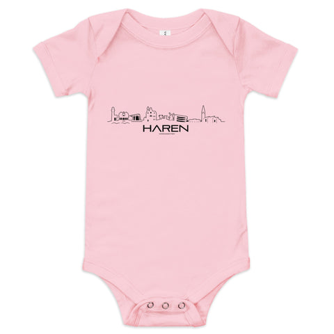 Baby Rompertje Haren Roze 3-6 m houten cadeau decoratie relatiegeschenk van WoodWideCities