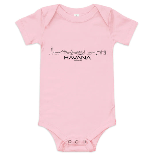Baby Rompertje Havana uniek cadeau voor baby geboren in Havana geschenk van WoodWideCities