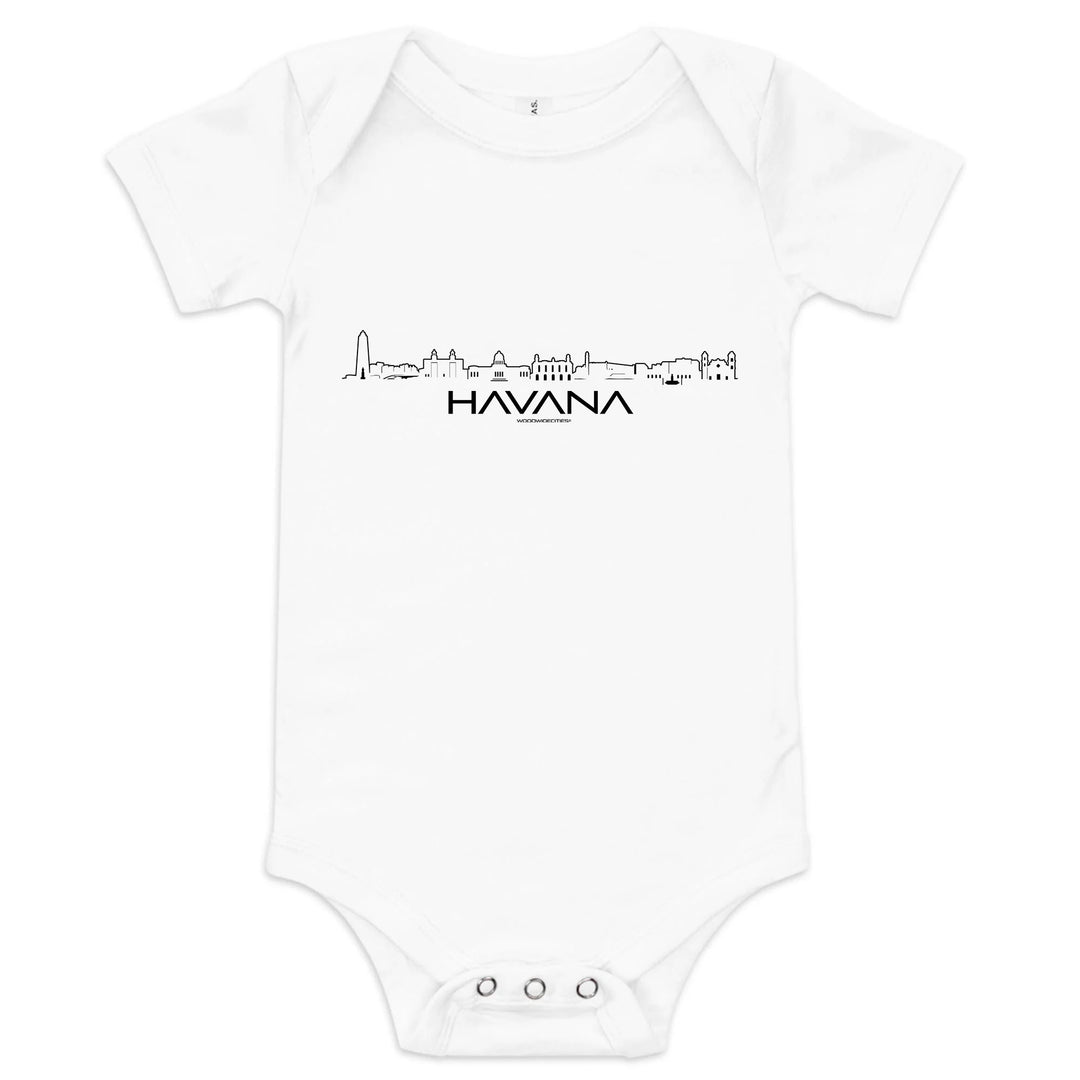 Baby Rompertje Havana uniek cadeau voor baby geboren in Havana geschenk van WoodWideCities