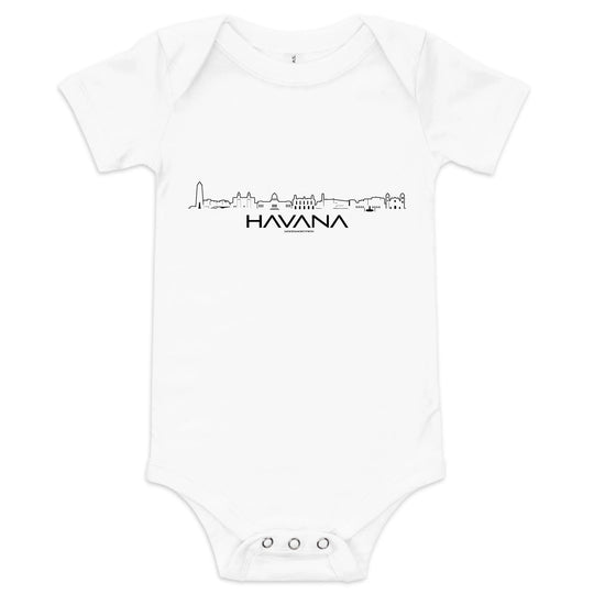 Baby Rompertje Havana uniek cadeau voor baby geboren in Havana geschenk van WoodWideCities