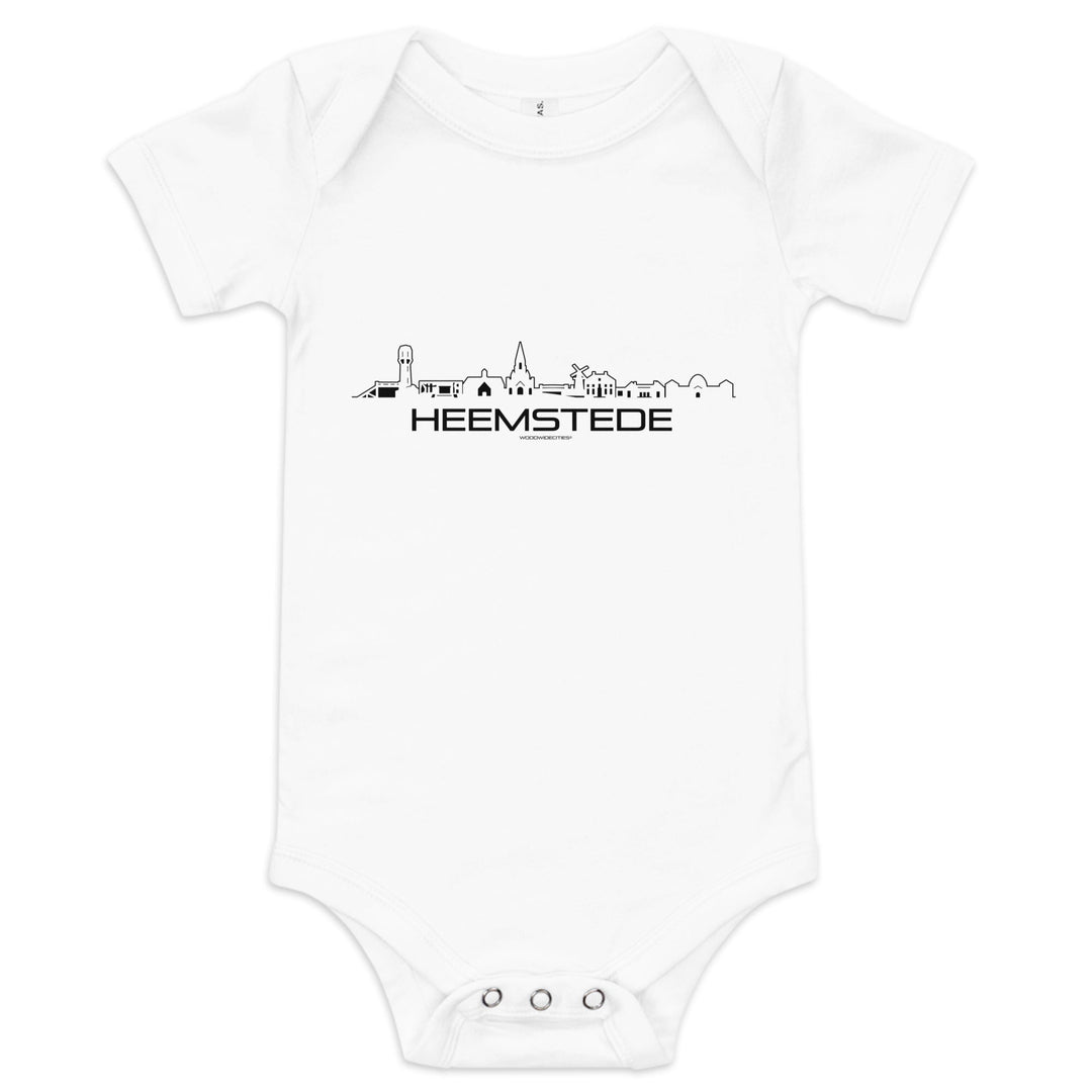 Baby Rompertje Heemstede Wit 3-6 m houten cadeau decoratie relatiegeschenk van WoodWideCities