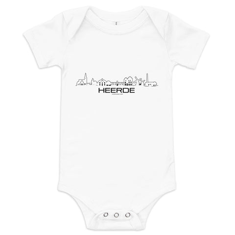 Baby Rompertje Heerde Wit 3-6 m houten cadeau decoratie relatiegeschenk van WoodWideCities