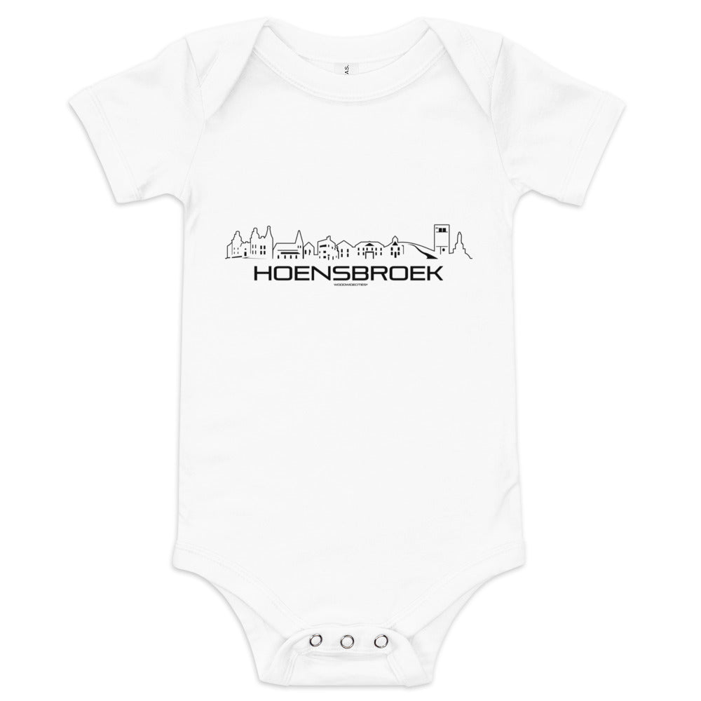 Baby Rompertje Hoensbroek White 3-6m houten cadeau decoratie relatiegeschenk van WoodWideCities