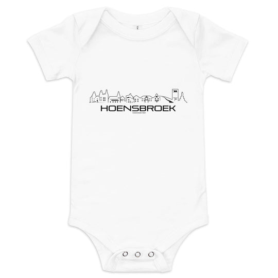 Baby Rompertje Hoensbroek White 3-6m houten cadeau decoratie relatiegeschenk van WoodWideCities