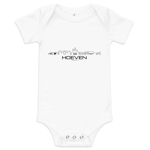 Baby Rompertje Hoeven Wit 3-6 m houten cadeau decoratie relatiegeschenk van WoodWideCities