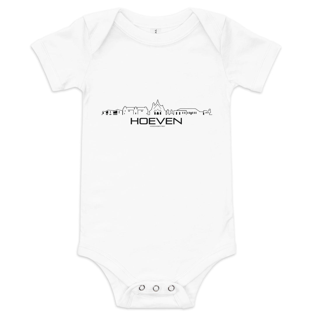 Baby Rompertje Hoeven Wit 3-6 m houten cadeau decoratie relatiegeschenk van WoodWideCities