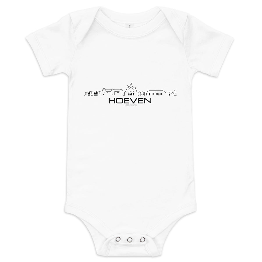 Baby Rompertje Hoeven Wit 3-6 m houten cadeau decoratie relatiegeschenk van WoodWideCities