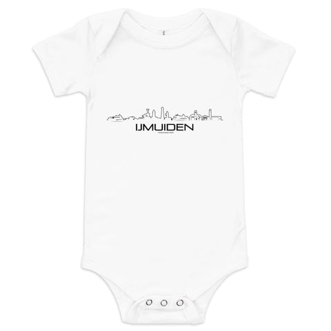 Baby Rompertje IJmuiden White 3-6m houten cadeau decoratie relatiegeschenk van WoodWideCities