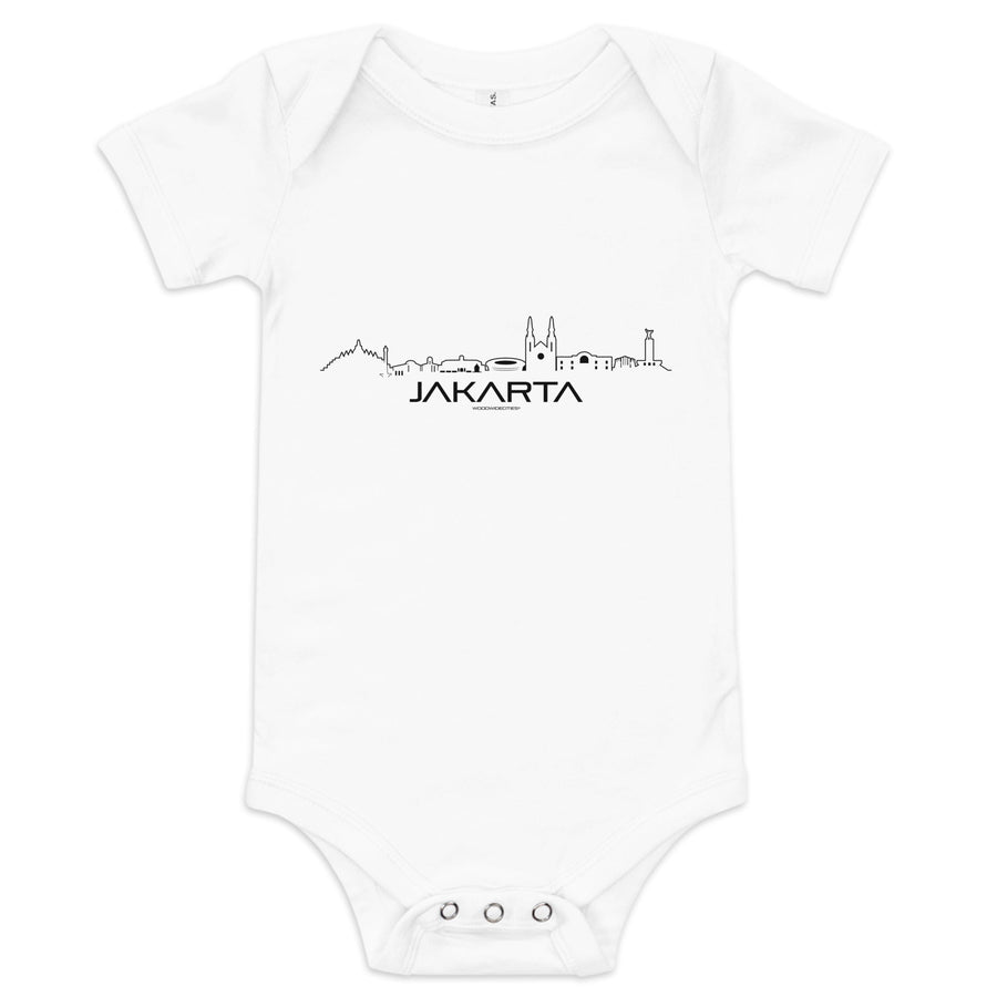 Baby Rompertje Jakarta Wit 3-6 m houten cadeau decoratie relatiegeschenk van WoodWideCities
