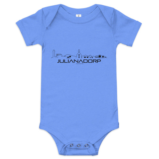 Baby Rompertje Julianadorp Heather Columbia Blue 3-6m houten cadeau decoratie relatiegeschenk van WoodWideCities