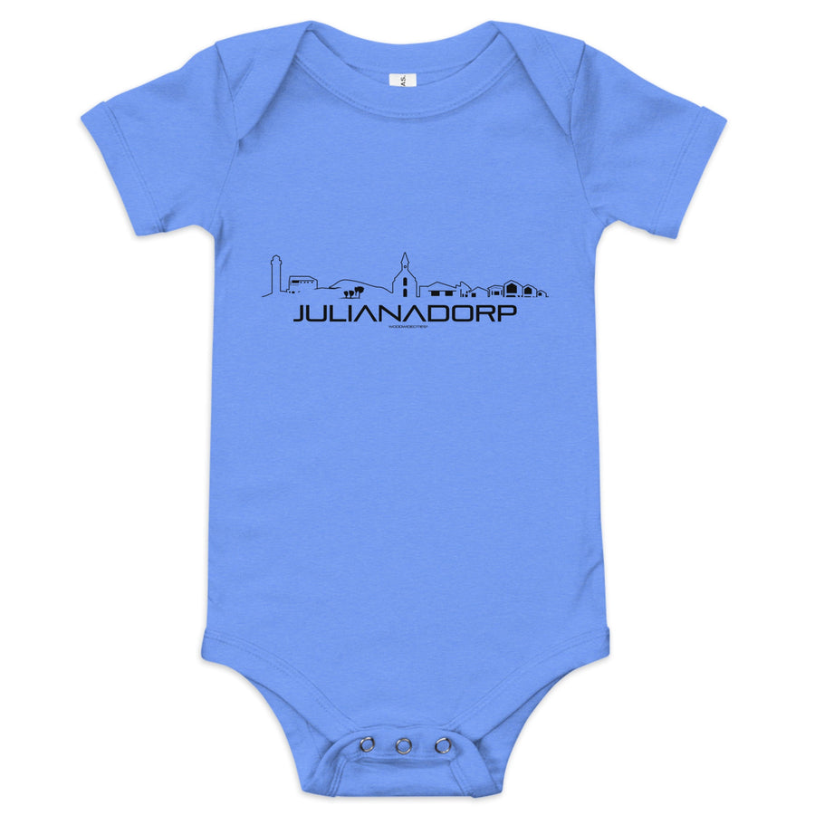 Baby Rompertje Julianadorp Heather Columbia Blue 3-6m houten cadeau decoratie relatiegeschenk van WoodWideCities