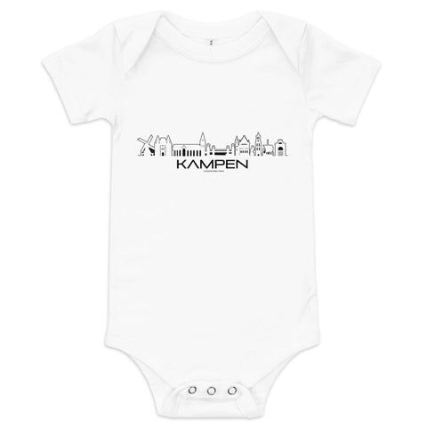 Baby Rompertje Kampen White 3-6m houten cadeau decoratie relatiegeschenk van WoodWideCities