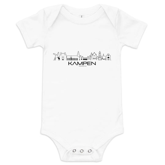 Baby Rompertje Kampen White 3-6m houten cadeau decoratie relatiegeschenk van WoodWideCities