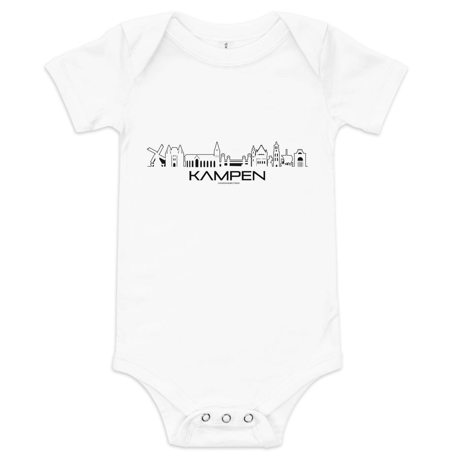 Baby Rompertje Kampen White 3-6m houten cadeau decoratie relatiegeschenk van WoodWideCities