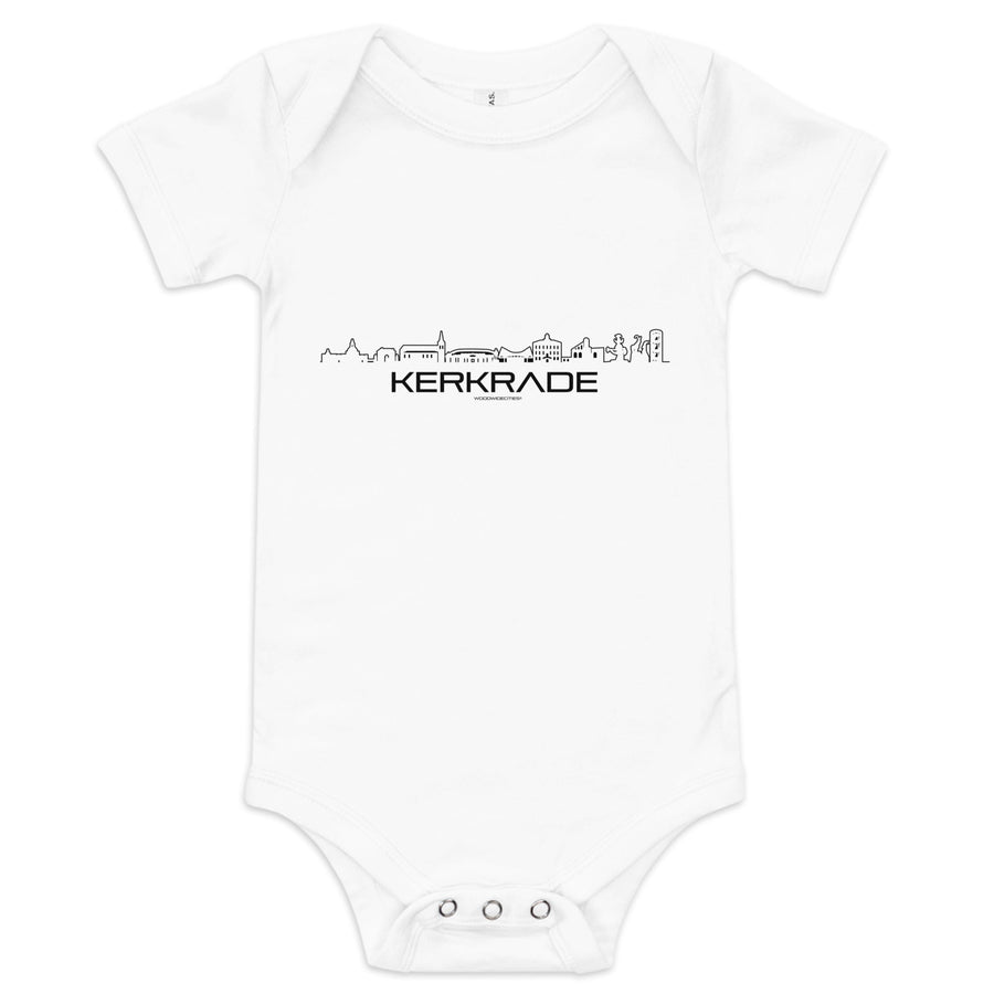 Baby Rompertje Kerkrade White 3-6m houten cadeau decoratie relatiegeschenk van WoodWideCities