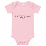 Baby Rompertje Köln Pink 3-6m houten cadeau decoratie relatiegeschenk van WoodWideCities