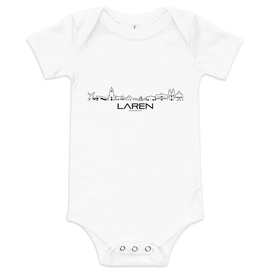 Baby Rompertje Laren Wit 3-6 m houten cadeau decoratie relatiegeschenk van WoodWideCities