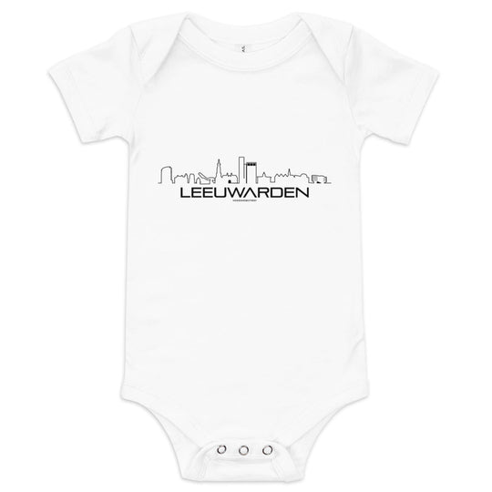 Baby Rompertje Leeuwarden White 3-6m houten cadeau decoratie relatiegeschenk van WoodWideCities