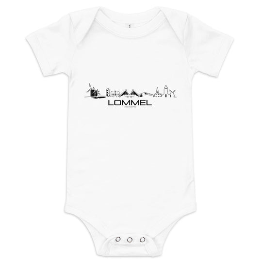 Baby Rompertje Lommel Wit 3-6 m houten cadeau decoratie relatiegeschenk van WoodWideCities