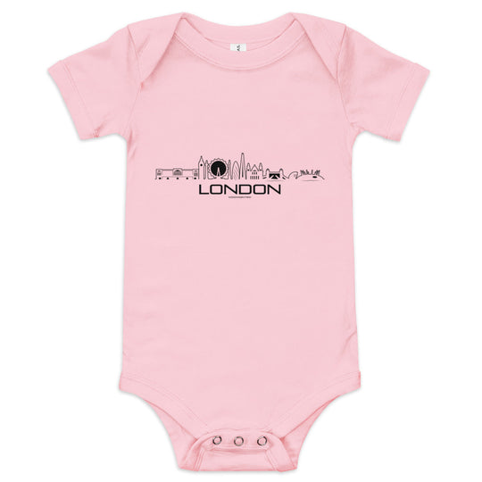 Baby Rompertje London Roze 3-6 m houten cadeau decoratie relatiegeschenk van WoodWideCities