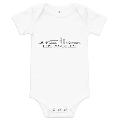 Baby Rompertje Los Angeles White 3-6m houten cadeau decoratie relatiegeschenk van WoodWideCities