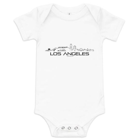Baby Rompertje Los Angeles White 3-6m houten cadeau decoratie relatiegeschenk van WoodWideCities