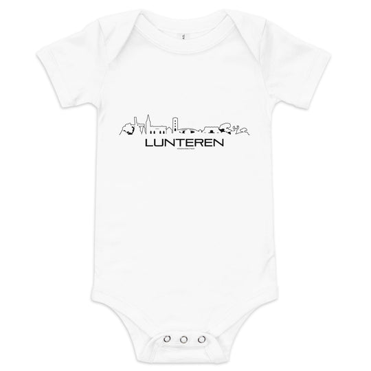 Baby Rompertje Lunteren White 3-6m houten cadeau decoratie relatiegeschenk van WoodWideCities