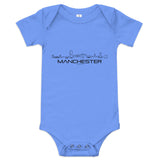 Baby Rompertje Manchester Heather Columbia Blue 3-6m houten cadeau decoratie relatiegeschenk van WoodWideCities