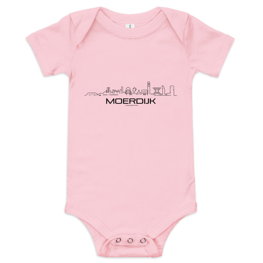 Baby Rompertje Moerdijk Pink 3-6m houten cadeau decoratie relatiegeschenk van WoodWideCities
