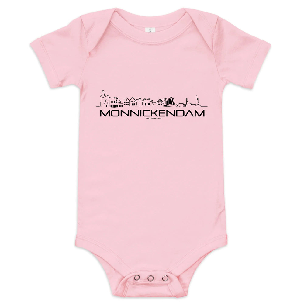 Baby Rompertje Monnickendam uniek cadeau voor baby geboren in Monnickendam geschenk van WoodWideCities