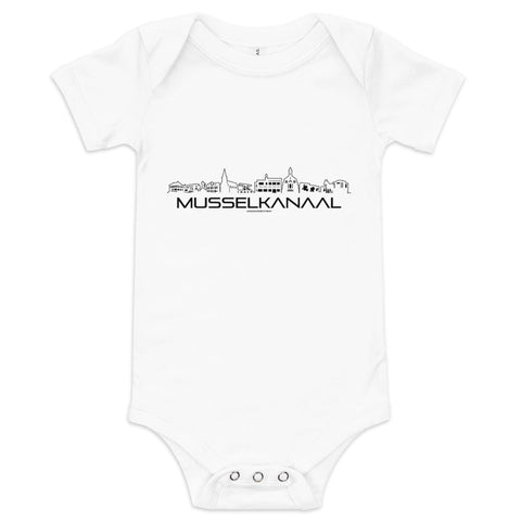 Baby Rompertje Musselkanaal houten cadeau decoratie relatiegeschenk van WoodWideCities