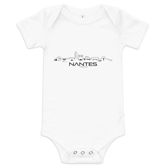 Baby Rompertje Nantes White 3-6m houten cadeau decoratie relatiegeschenk van WoodWideCities