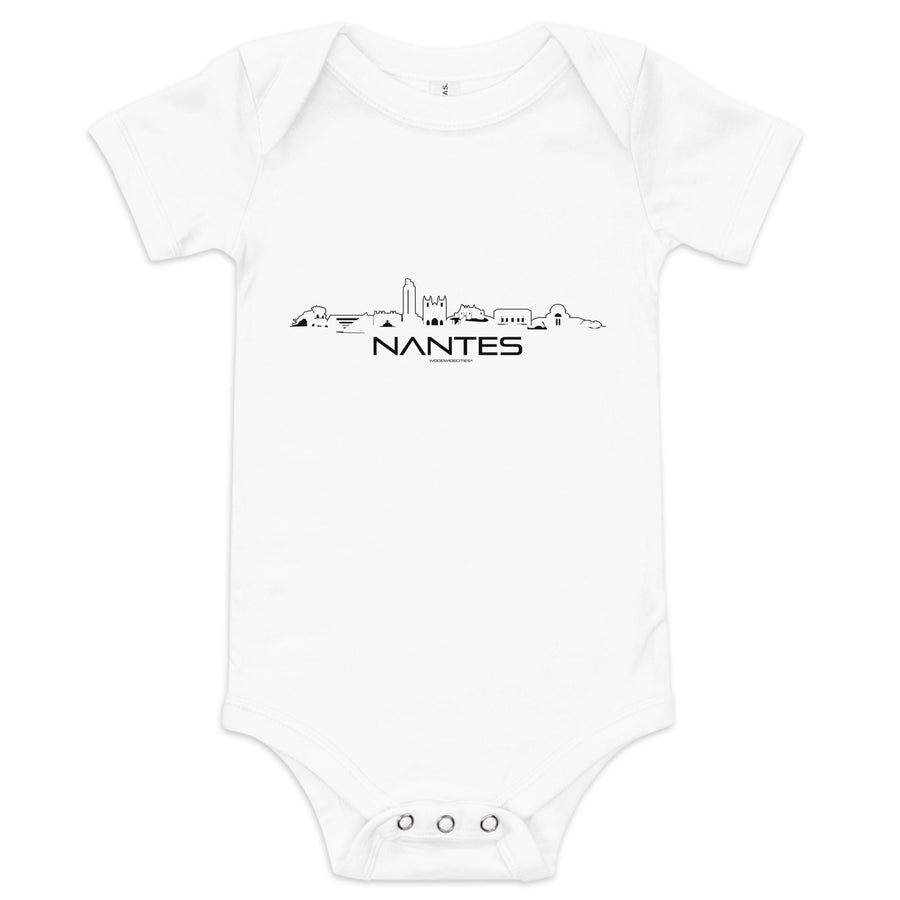 Baby Rompertje Nantes White 3-6m houten cadeau decoratie relatiegeschenk van WoodWideCities