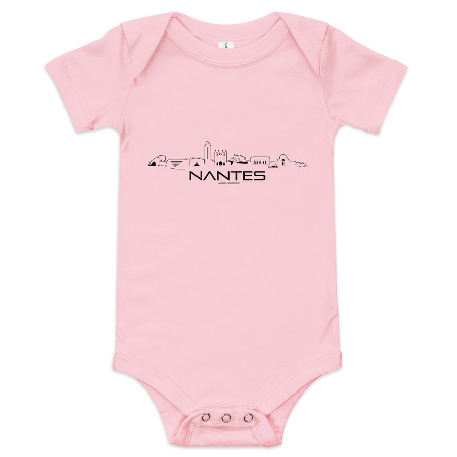 Baby Rompertje Nantes Pink 3-6m houten cadeau decoratie relatiegeschenk van WoodWideCities