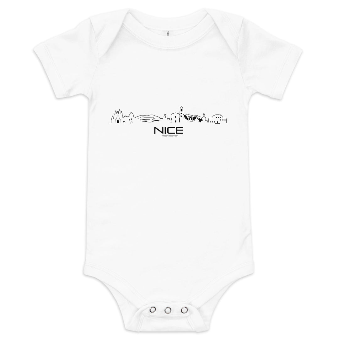 Baby Rompertje Nice White 3-6m houten cadeau decoratie relatiegeschenk van WoodWideCities