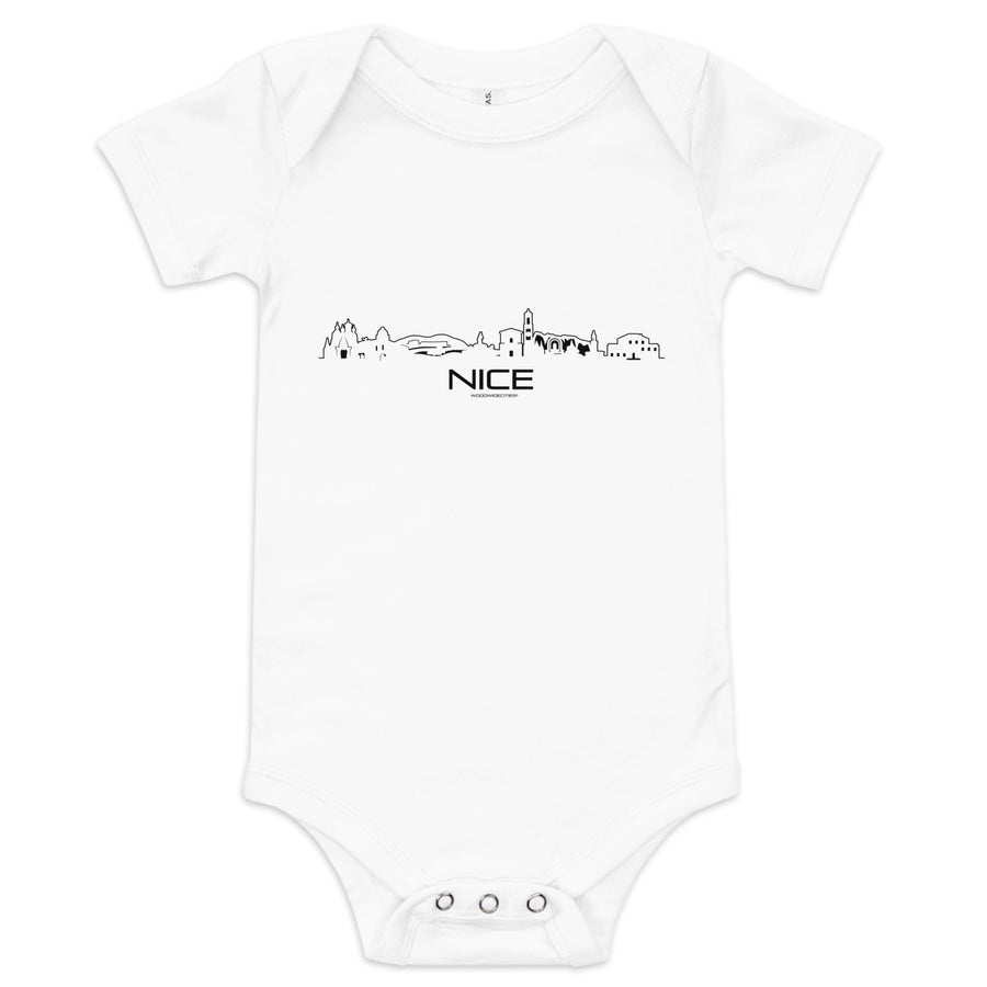 Baby Rompertje Nice White 3-6m houten cadeau decoratie relatiegeschenk van WoodWideCities