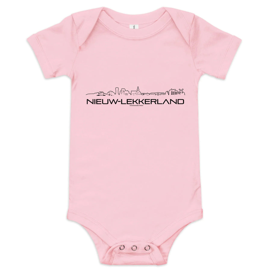 Baby Rompertje Nieuw-Lekkerland uniek cadeau voor baby geboren in Nieuw-Lekkerland geschenk van WoodWideCities
