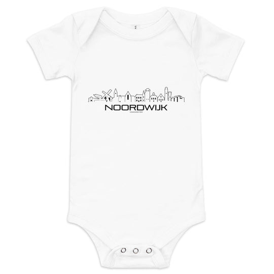 Baby Rompertje Noordwijk Wit 3-6 m houten cadeau decoratie relatiegeschenk van WoodWideCities