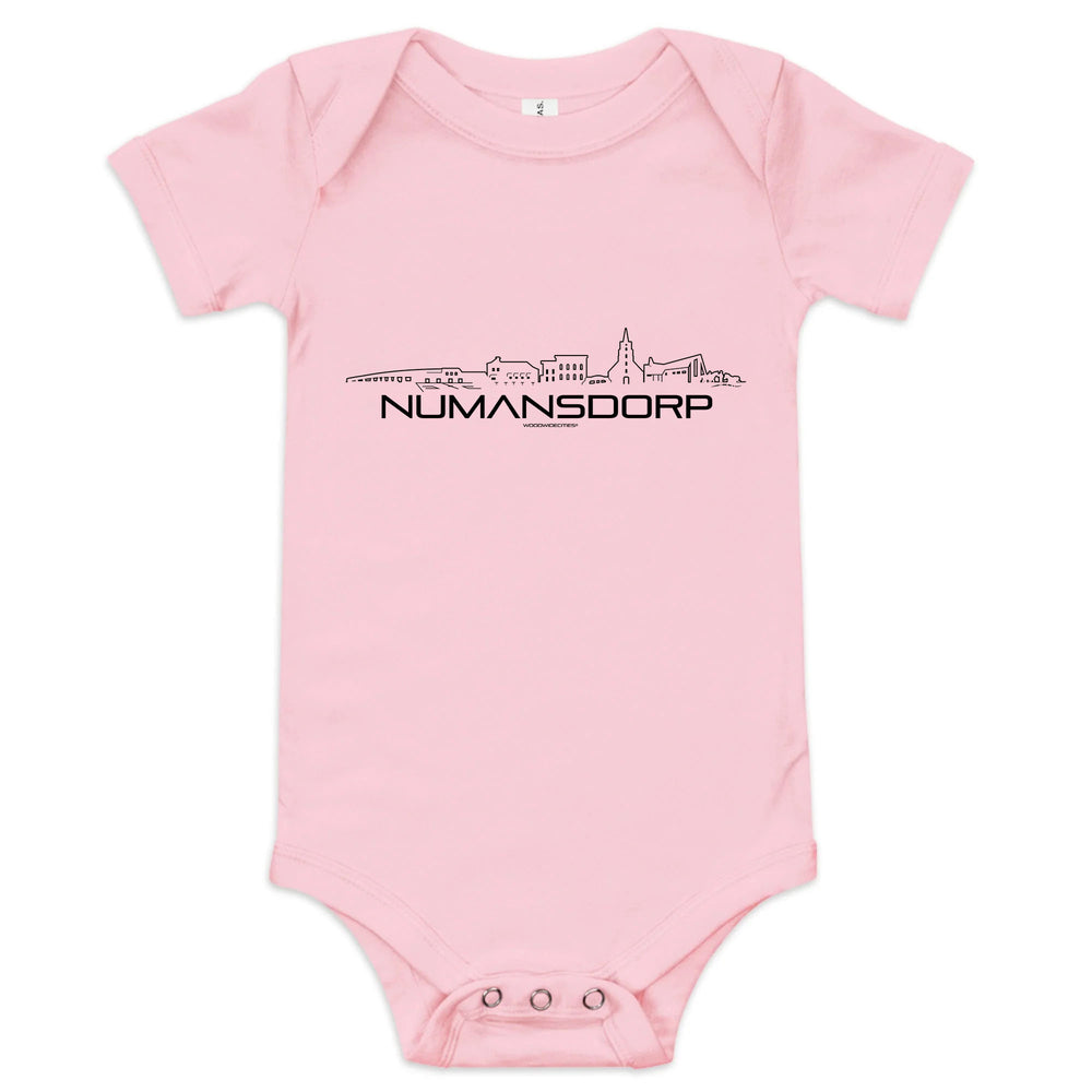 Baby Rompertje Numansdorp uniek cadeau voor baby geboren in Numansdorp geschenk van WoodWideCities