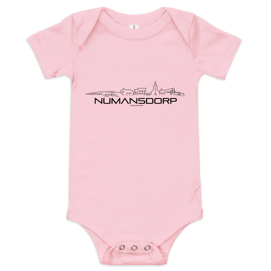 Baby Rompertje Numansdorp uniek cadeau voor baby geboren in Numansdorp geschenk van WoodWideCities