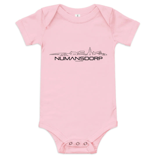 Baby Rompertje Numansdorp uniek cadeau voor baby geboren in Numansdorp geschenk van WoodWideCities