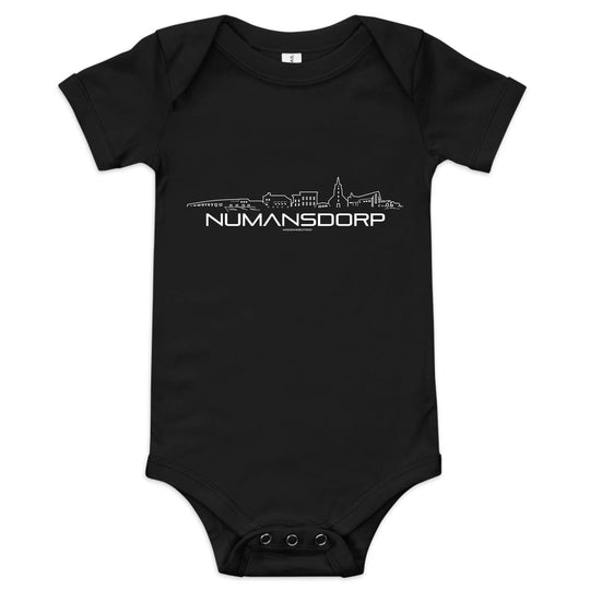 Baby Rompertje Numansdorp uniek cadeau voor baby geboren in Numansdorp geschenk van WoodWideCities