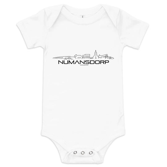 Baby Rompertje Numansdorp uniek cadeau voor baby geboren in Numansdorp geschenk van WoodWideCities